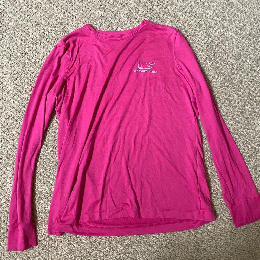 vineyard vines hot pink long sleeve tee
